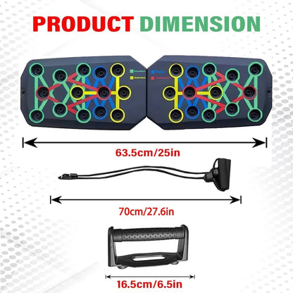 Folding Push-Up Board Chest Expansion Adult Multi-Mode Adjustable with Chest Abdomen Back Partition Core Muscle Exerciser