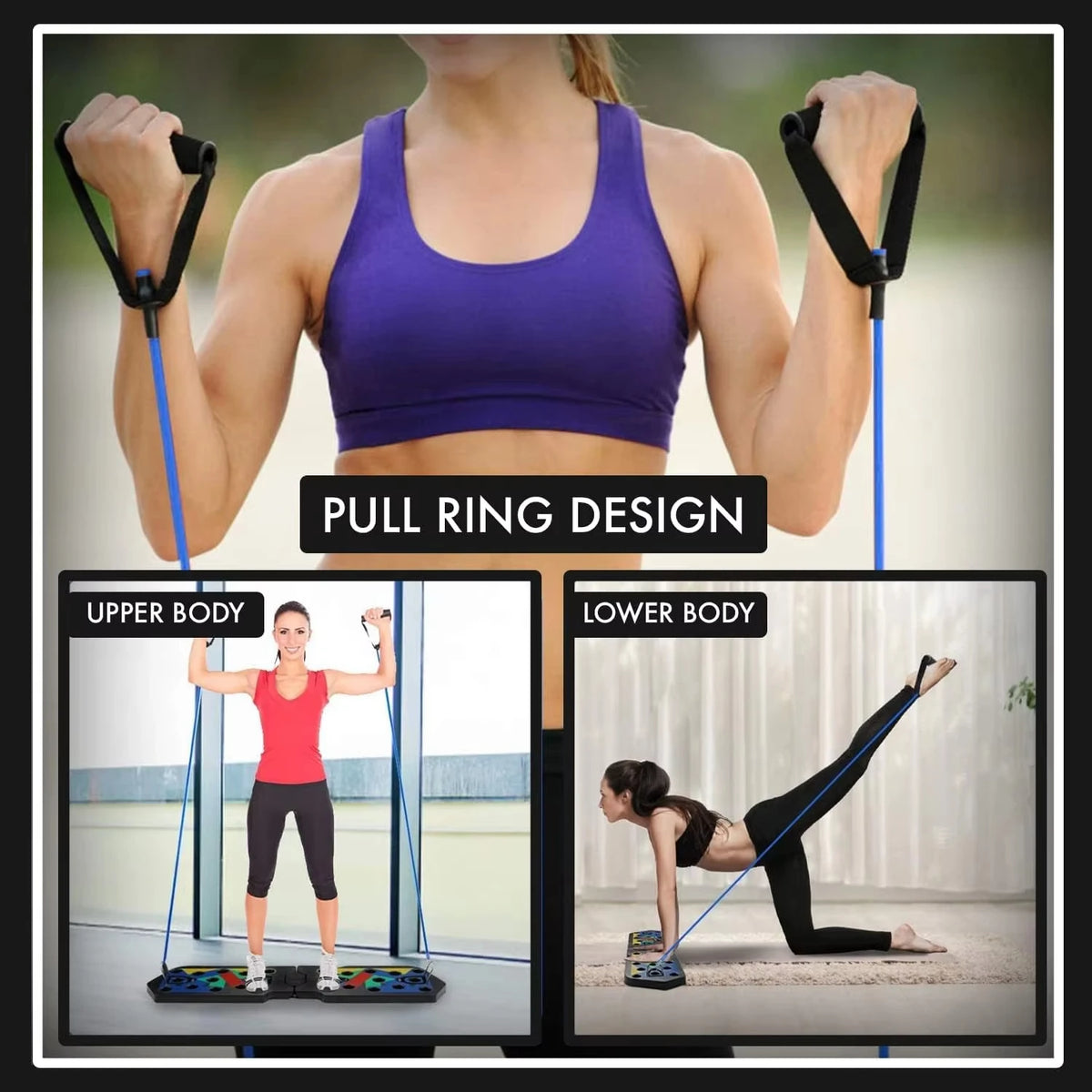 Folding Push-Up Board Chest Expansion Adult Multi-Mode Adjustable with Chest Abdomen Back Partition Core Muscle Exerciser
