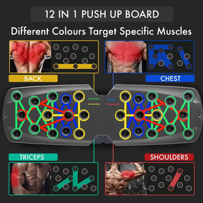 Folding Push-Up Board Chest Expansion Adult Multi-Mode Adjustable with Chest Abdomen Back Partition Core Muscle Exerciser